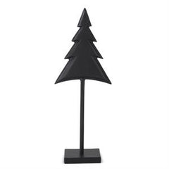 Matte Black Metal Christmas Trees on Spindles- 3 sizes