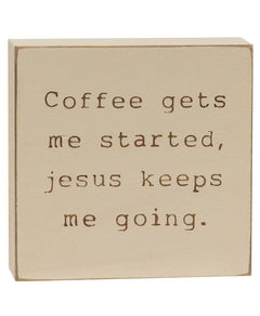 Coffee & Jesus Engraved Blocks