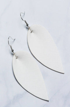 Joanna Drop Leaf Faux Vegan Leather Dangle Earrings