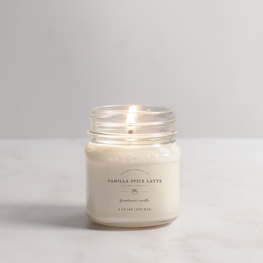 Vanilla Spice Latte - Soy Wax Mason Jar Candle