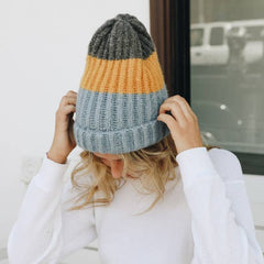 Color Block Knit Beanie