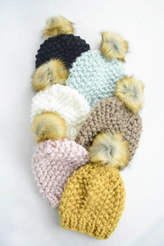 Oversized Chunky Pom Beanie