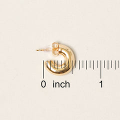 14K Gold Dipped Post Hoop Earrings