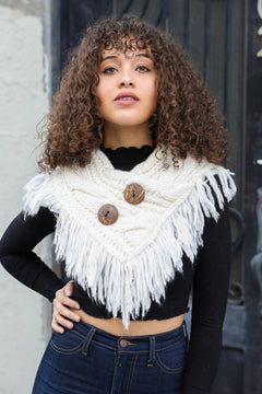 Heathered Shoulder Warmer With Coco Buttons