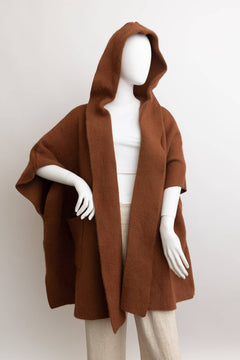 Cozy Plush Solid Color Hooded Ruana