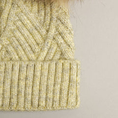 Baby Criss-Cross Beanie with Double Pom-Pom