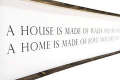A House is Made of Walls and Beams - Sign