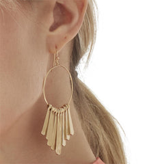 Gold Bar Hoop Earrings