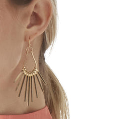 Gold Bar Hoop Earrings