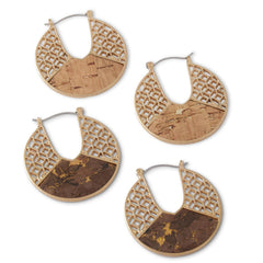 Round Cork Earrings