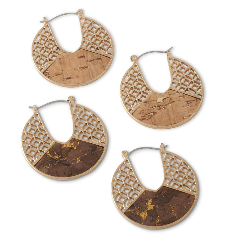 Round Cork Earrings