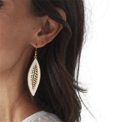 Leaf Carved Earrings