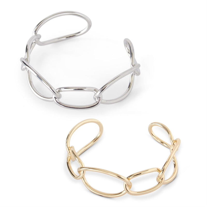 Open Chain Gold Cuff Bracelet