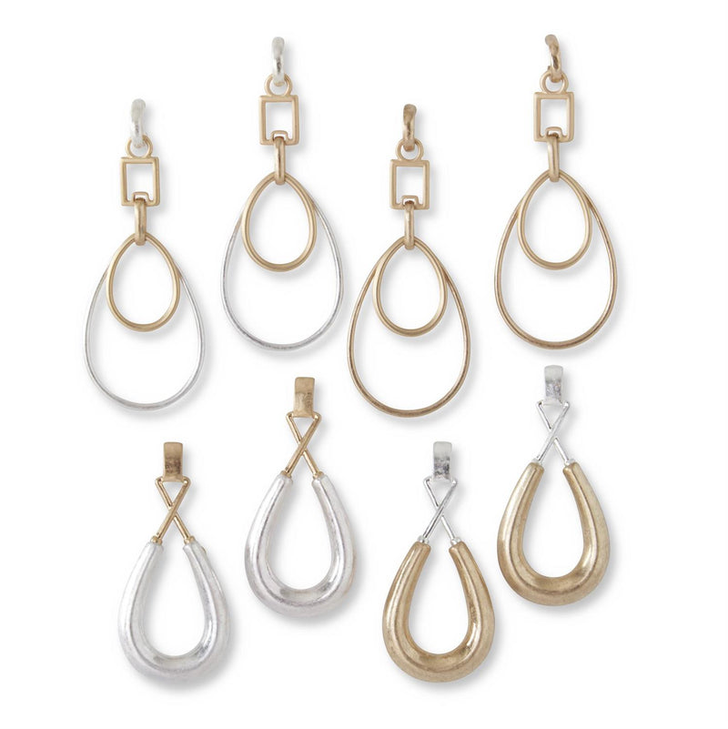Two Tone Teardrop Earrings