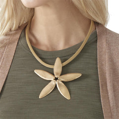 Large Gold Flower Necklace
