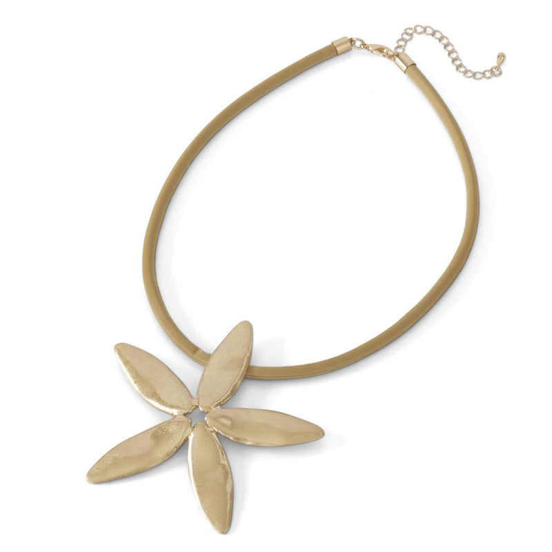 Large Gold Flower Necklace