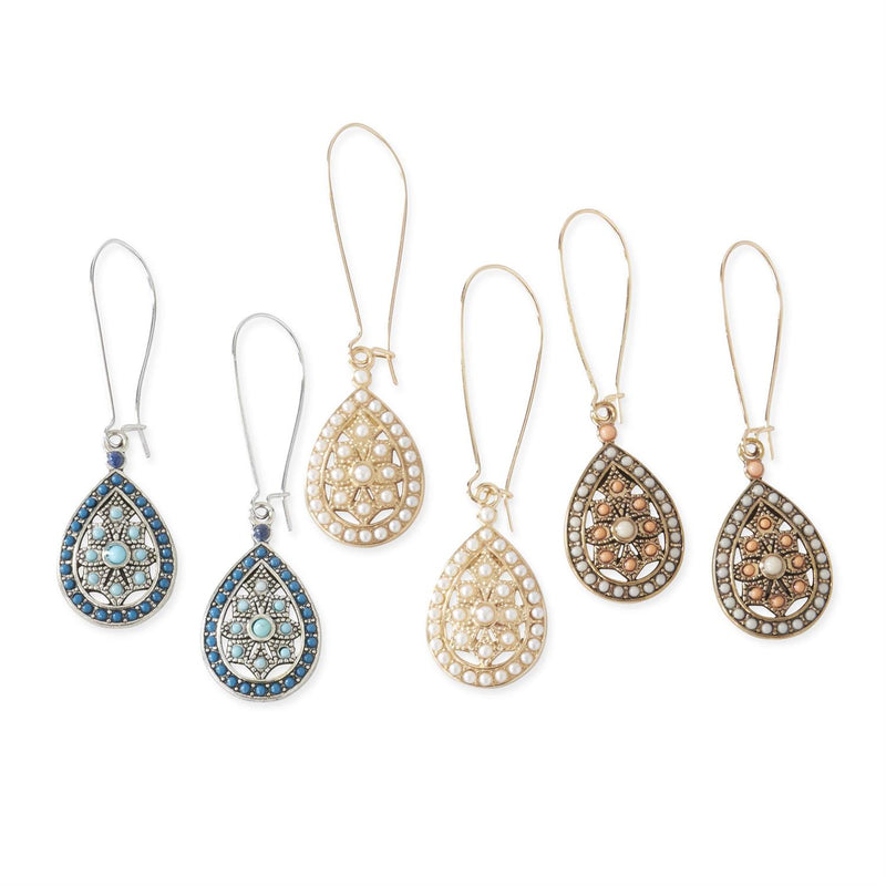 Small Bead & Enamel Earrings