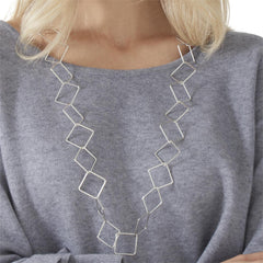 Open Square Link Chain Necklace