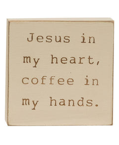 Coffee & Jesus Engraved Blocks