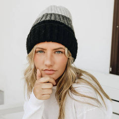 Color Block Knit Beanie