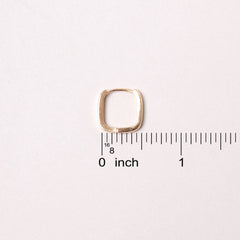 14K White Gold-Dipped Square Hoop Earrings