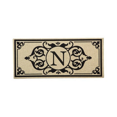Cambridge Monogram Burlap Sassafras Switch Mat, Letters A-Z, 22" X 10"
