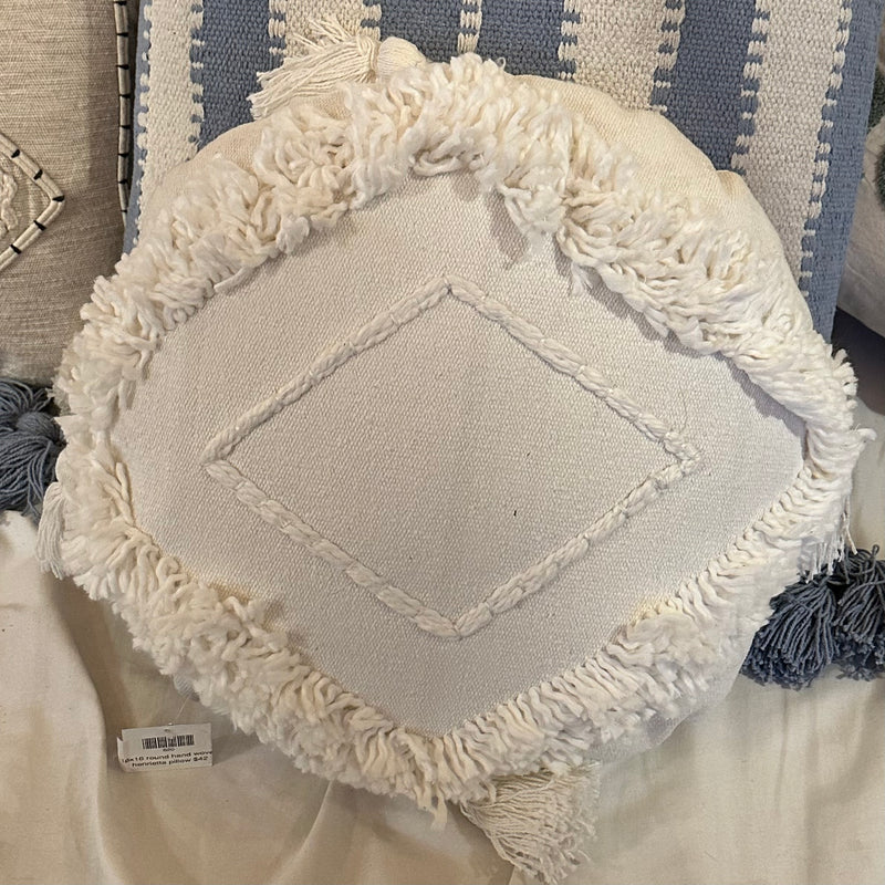 White Round Pillow