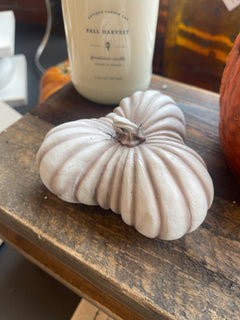 Whitewashed Resin Pumpkin