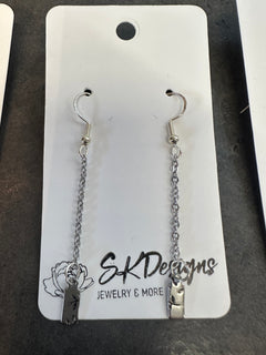 Stamped Silver Earrings