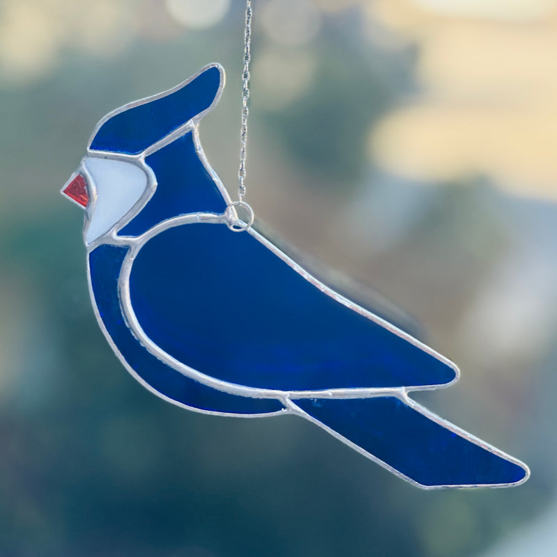 Stained Glass Blue Jay
