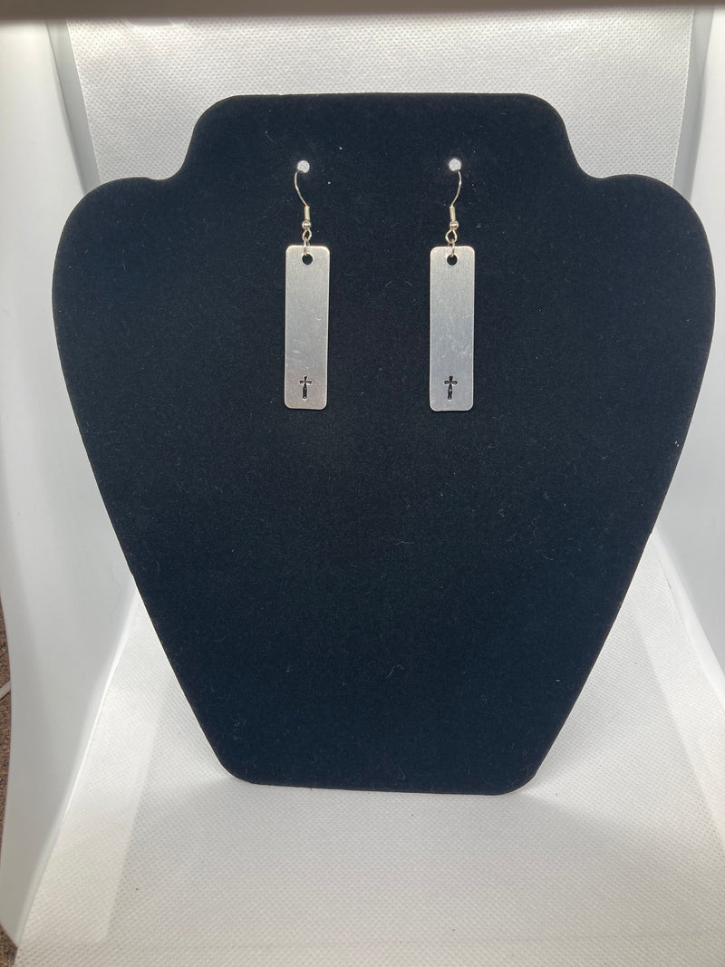 Stamped Silver Earrings
