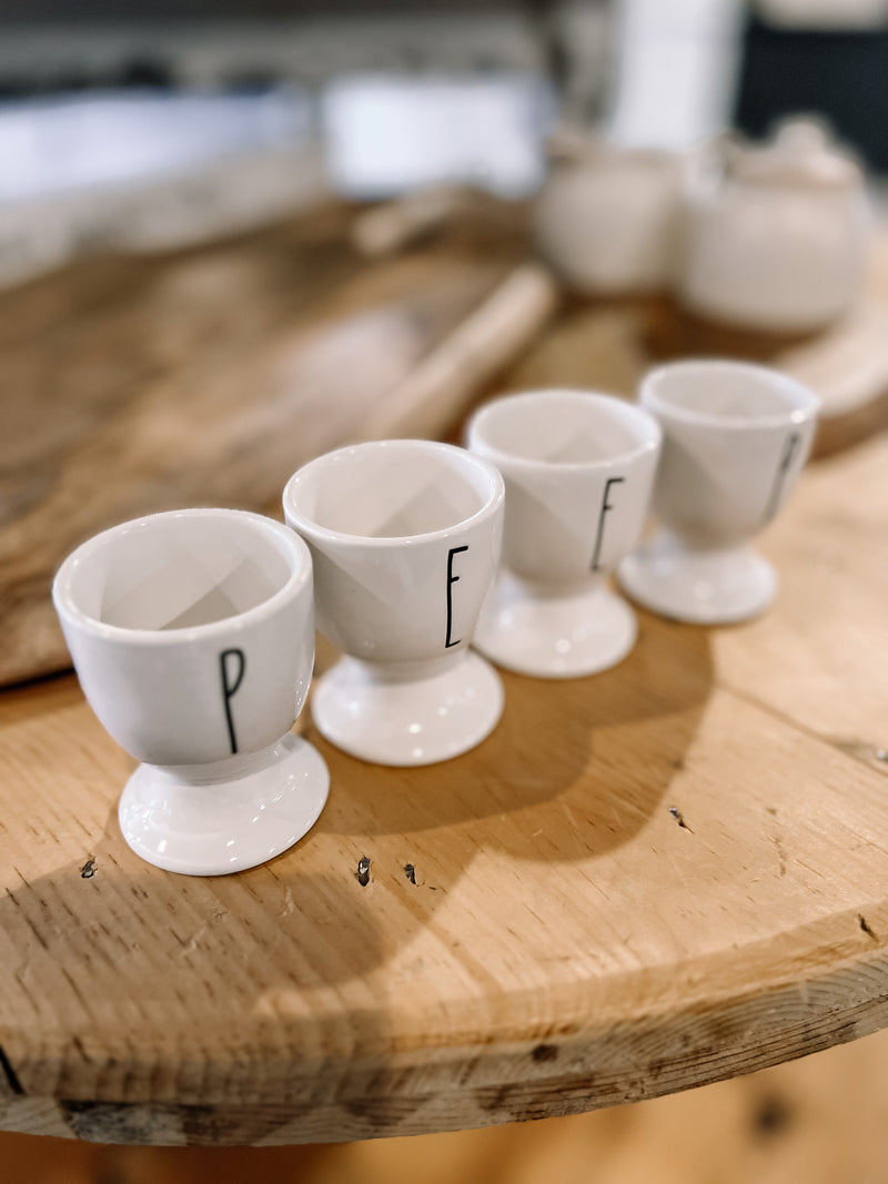 Rae Dunn Egg Cup Set