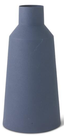 Navy Blue Matte Metal Vases
