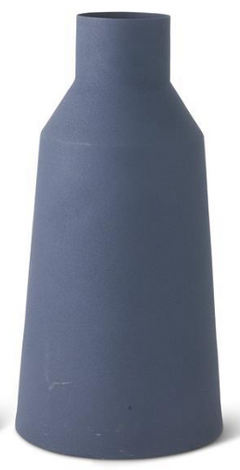 Navy Blue Matte Metal Vases