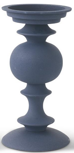 Navy Blue Matte Metal Candleholders