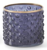 Blue Dot Embossed Containers w/Gold Painted Rim