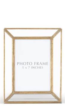 Clear Glass Panes & Gold Metal Photo Frames