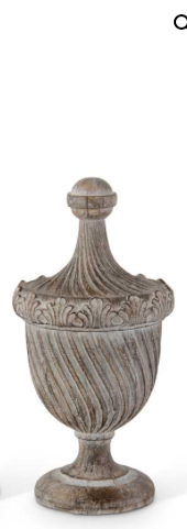 Whitewashed Carved Resin Finials