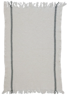 Cotton Waffle Weave Tea Towels w/ Fringe, 2 Colors