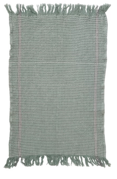 Cotton Waffle Weave Tea Towels w/ Fringe, 2 Colors