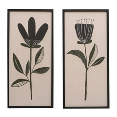 Wood Framed Textured Wall Décor w/ Flower, 2 Styles ©
