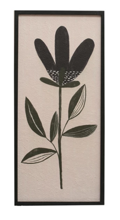 Wood Framed Textured Wall Décor w/ Flower, 2 Styles ©