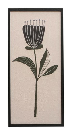 Wood Framed Textured Wall Décor w/ Flower, 2 Styles ©