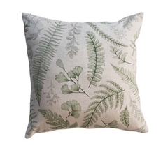 20" Square Cotton & Linen Printed Pillow, 2 Styles