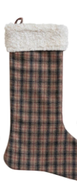 Woven Wool Blend Stocking with Sherpa Cuff