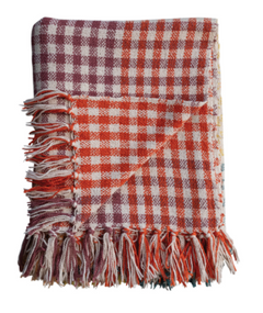 Woven Cotton Throw with Fringe