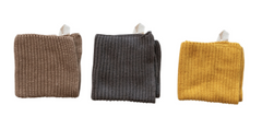 Cotton Knit Dish Cloths with Loop Set of 3