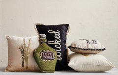 Cotton Velvet Lumbar "Wicked" Pillow