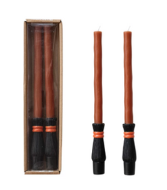 Broom Shaped Unscented Witch Taper Candles