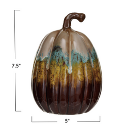 Stoneware Pumpkin, Reactive Glaze
